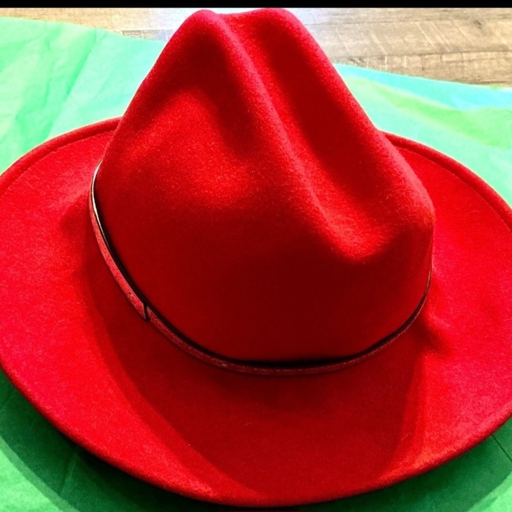 Stylish Red Fedora Hat